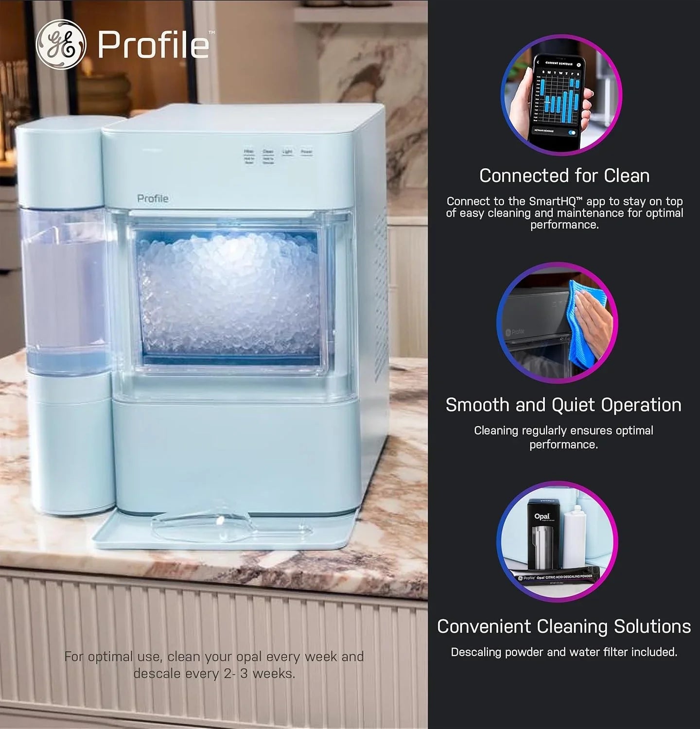 064f4084003051957605acdae2136f37b06ddadaaa2bae01f5e22bbcb369b81b-1 Tank - Opal 2.0 XL with 1 Gallon - Chewable Crunchable Countertop Nugget Ice Maker, Scoop Included, 38 Lbs in 24 Hours, Pellet Ice Machine