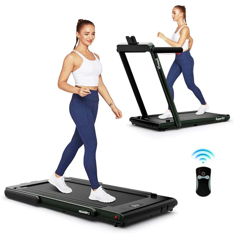 0d7e6aa0e6b43d19bbabe46c8f889983eeac9d005259a3a9af1b47c51c446031 Treadmill - 2.5HP 2-in-1 Folding Under Desk, Featuring Speaker APP Remote Control - Portable Walking Jogging Machine for Home Gym Office