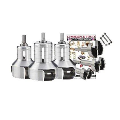 0fe7e8bede2274d1b88348b32cb701be243658b152de6b9c11dab1d60aab724c Seria, narzędzia PSK3 3-Size Pro, Master zestaw (1, 1-1/2, 2 Tenon Cutters i Forstner Bits)
