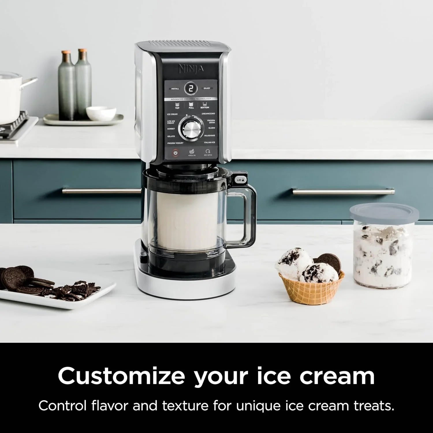 12e626f89873bda377da596474f61f512bde7895ce772819288e05c636bf21e7 Ice Cream Maker - NC301 Creami - Designed for Gelato, Mix-ins, Milkshakes, Sorbet, Smoothie Bowls and More, 7 One-touch Programs, With (2) Pint Containers