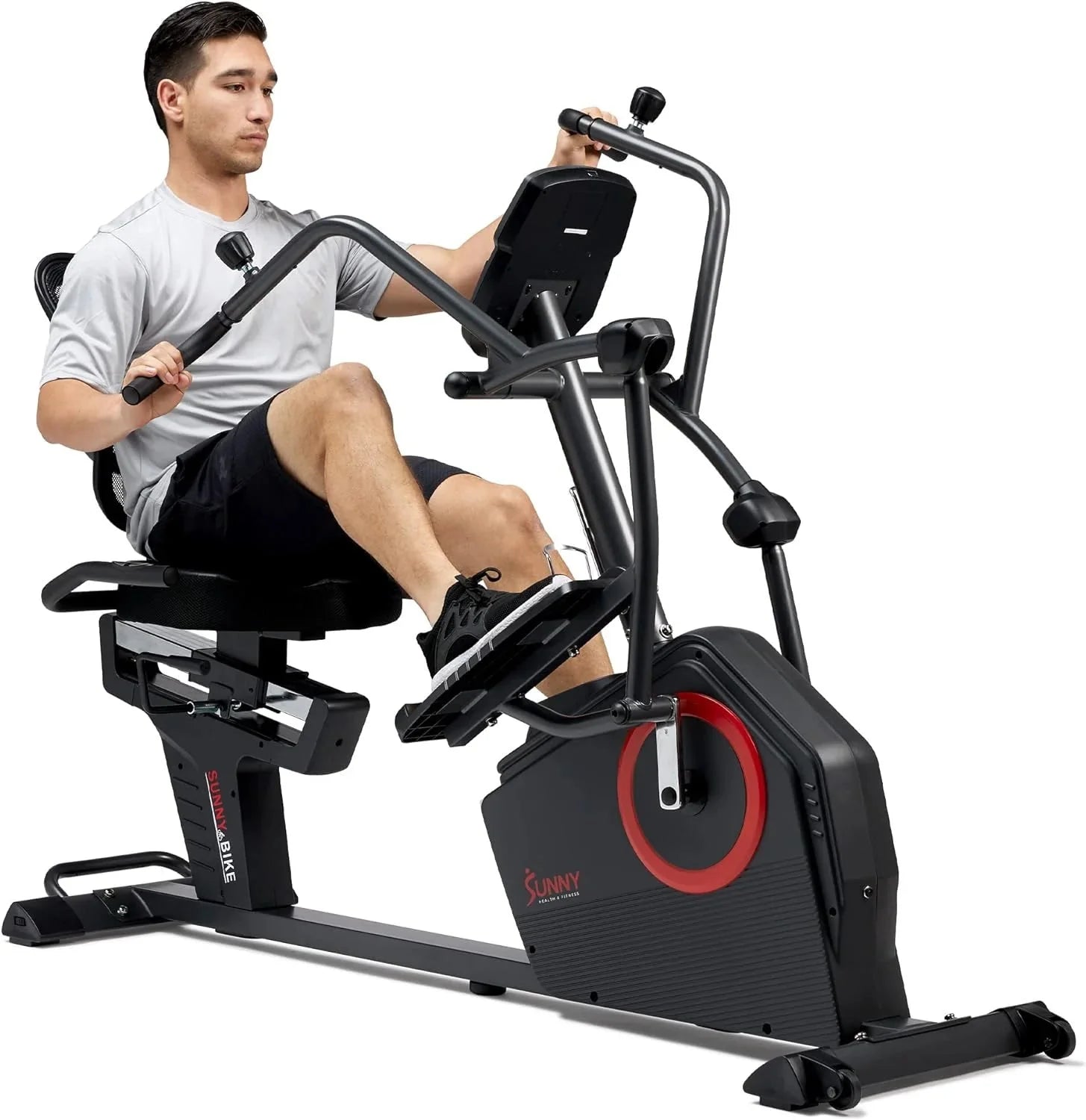 13ee456b00b4051dd342f697358ef2dd9f73b395fe613bd2d016a74a8137b357 Cross Trainer - Electromagnetic Recumbent, Exercise Elliptical Bike W/arm Exercisers - Easy Access Seat and Exclusive SunnyFit