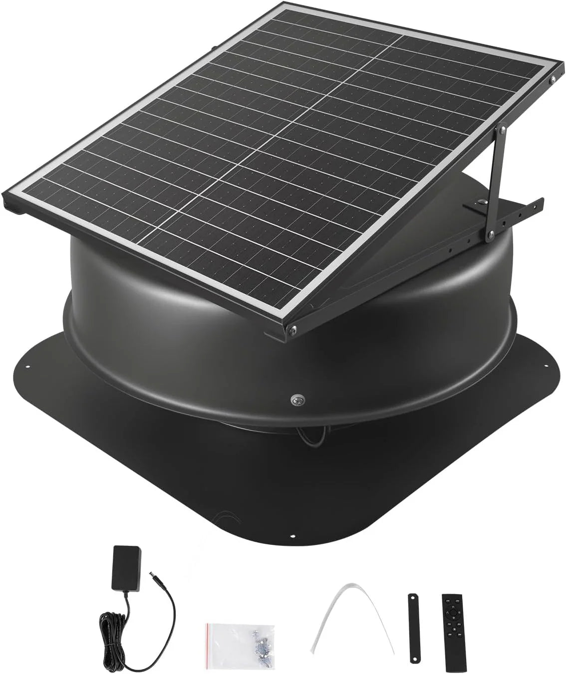 Exhaust Fan - Roof Attic - 50-watt Intelligent Solar Roof Ventilation Fan, Equipped with Thermostat, Remote Control, 3000 Cubic Feet Per Minute