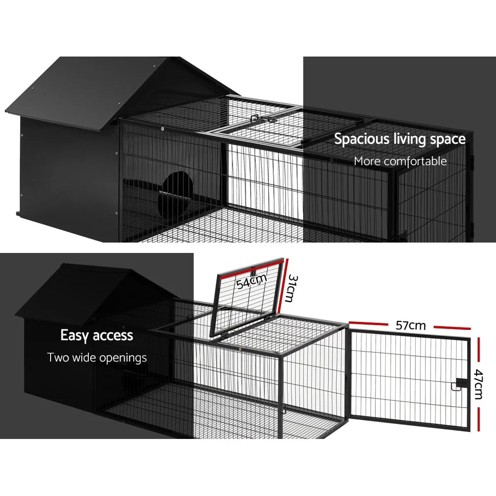 1787378074_0Sko7urs Hutch, metal Rabbit, W/run i Secure Locks I.dla zwierzat