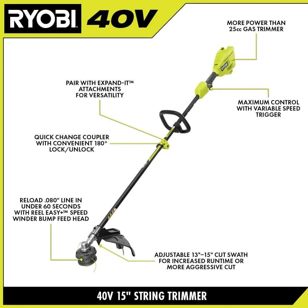 1787380686_MwiwZJiG String Trimmer - 40V 15 in. Expand-it Cordless Battery Attachment Capable - Featuring 4.0 Ah Battery and Charger