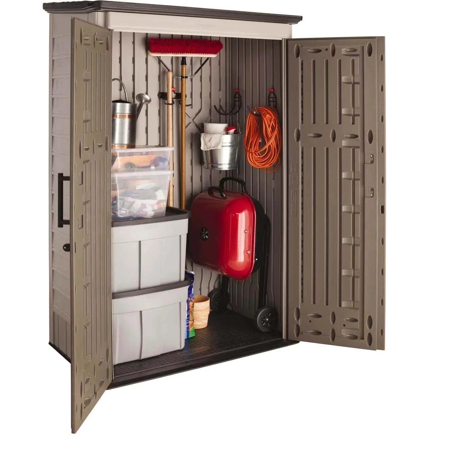 Zewnętrzny szopa magazynowa, 52 Cu.ft., Weather-resistant, zamykany Doors