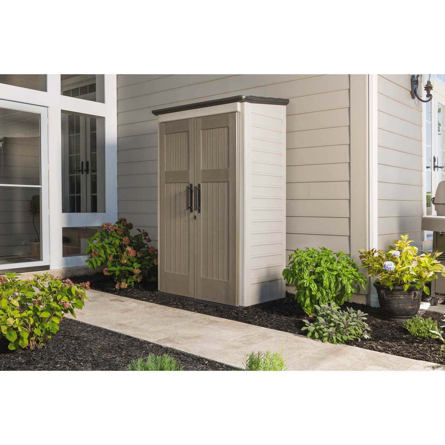 Zewnętrzny szopa magazynowa, 52 Cu.ft., Weather-resistant, zamykany Doors
