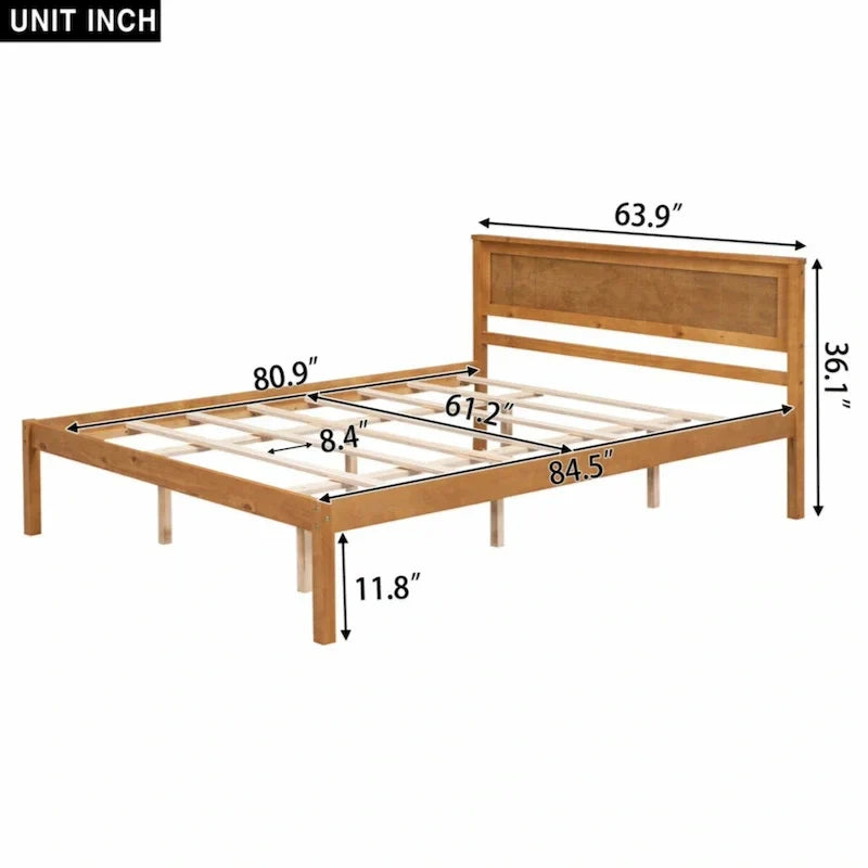 1787381323_xMxFqxjy Platform lozko, Queen, rama z Headboard i drewniany Slat Support