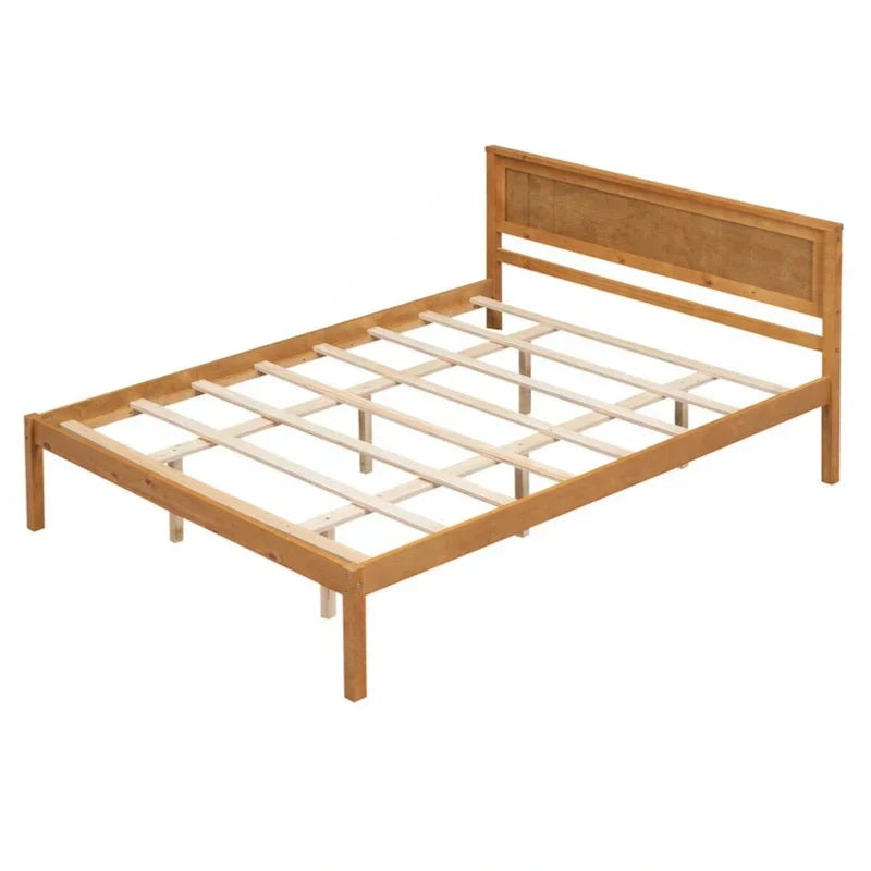 1787381331_mBMoLPSs Platform lozko, Queen, rama z Headboard i drewniany Slat Support