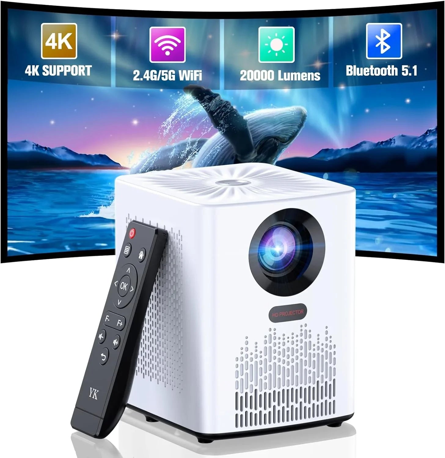 Projektor z Wi-Fi i Bluetooth