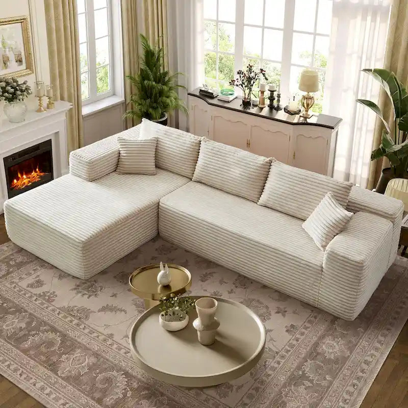 1787382105_ccoDXdoo Cozy Long Plush Chaise sofa, No Assembly Needed