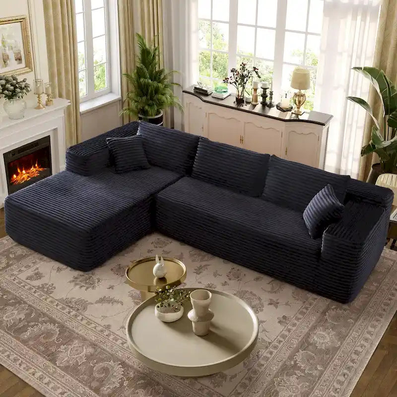 1787382115_ZeXo6NfH Cozy Long Plush Chaise sofa, No Assembly Needed