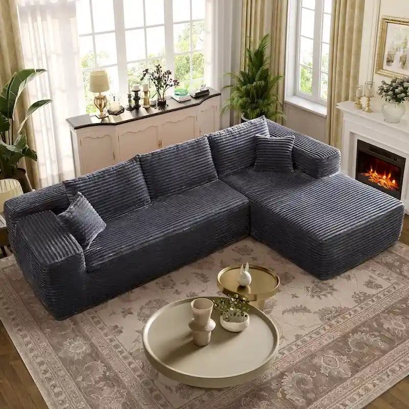 1787382128_Ly5vlL0r Cozy Long Plush Chaise sofa, No Assembly Needed