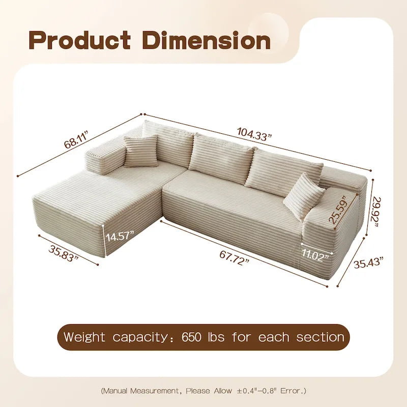 1787382157_kGZDctMP Cozy Long Plush Chaise sofa, No Assembly Needed
