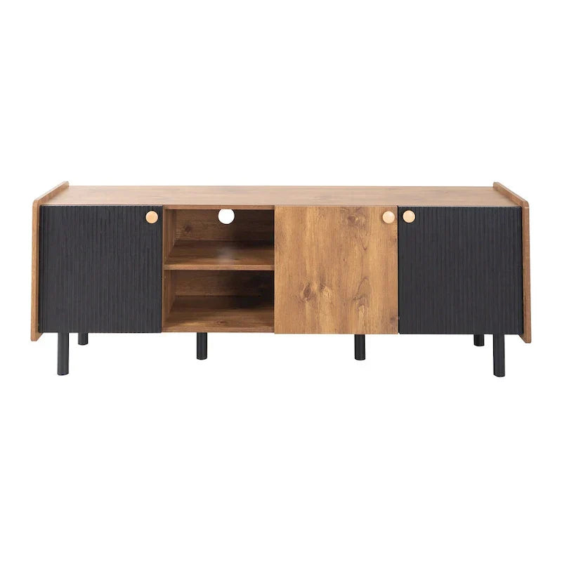 1787383414_hoU0bbYv TV Stand - Mid-century Modern, Featuring 3 Cabinets - Media Console for Tvs Up to 70 Inches, Stylish Entertainment Center with Storage for Living Room