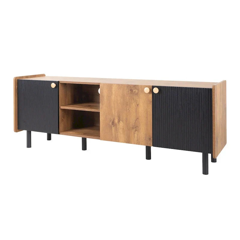 1787383417_ToE9xl47 TV Stand - Mid-century Modern, Featuring 3 Cabinets - Media Console for Tvs Up to 70 Inches, Stylish Entertainment Center with Storage for Living Room