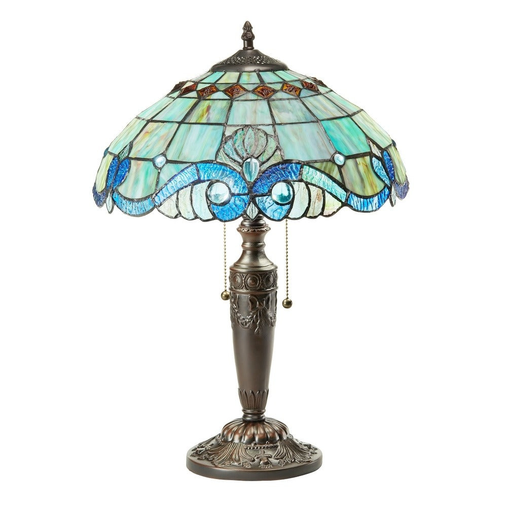 1787387487_jUSFsoLE Gracewood Hollow Asdreni 20-cali Stained szklo Tiffany lampa, 14L X 14W X 20.25H