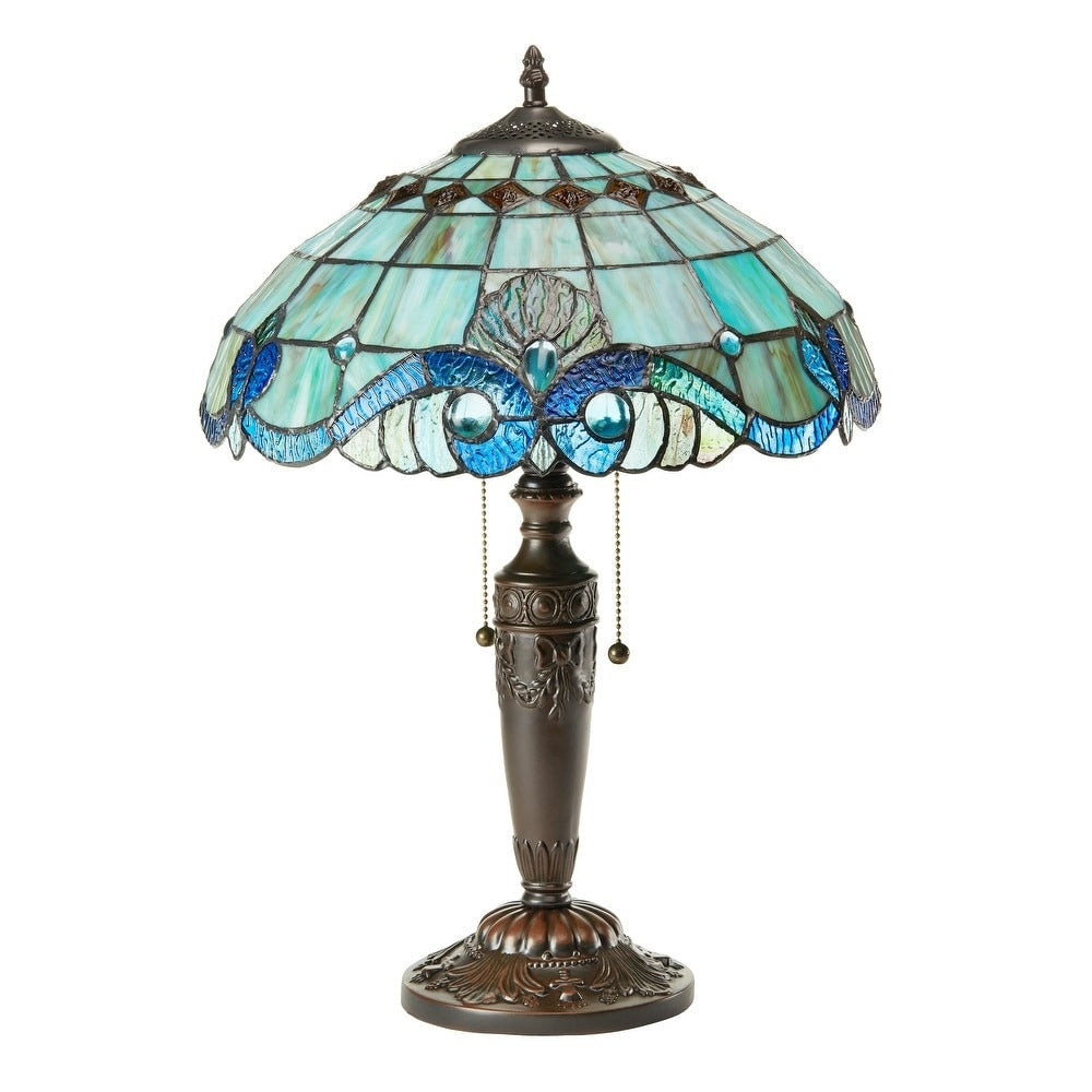 1787387498_ZXrsTRZm Gracewood Hollow Asdreni 20-cali Stained szklo Tiffany lampa, 14L X 14W X 20.25H