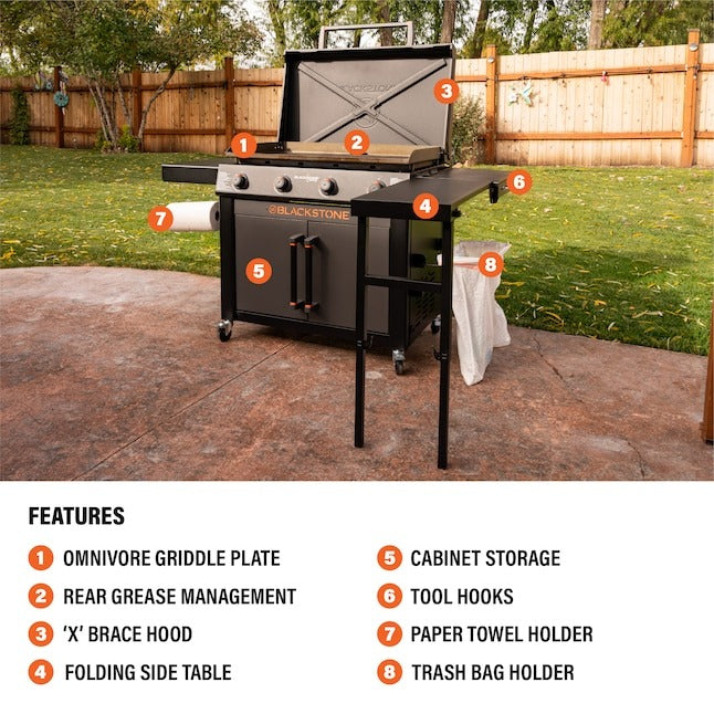 36 Culinary Omnivore Griddle z boczny stol 4-palnik Liquid propanowy Flat Top grill