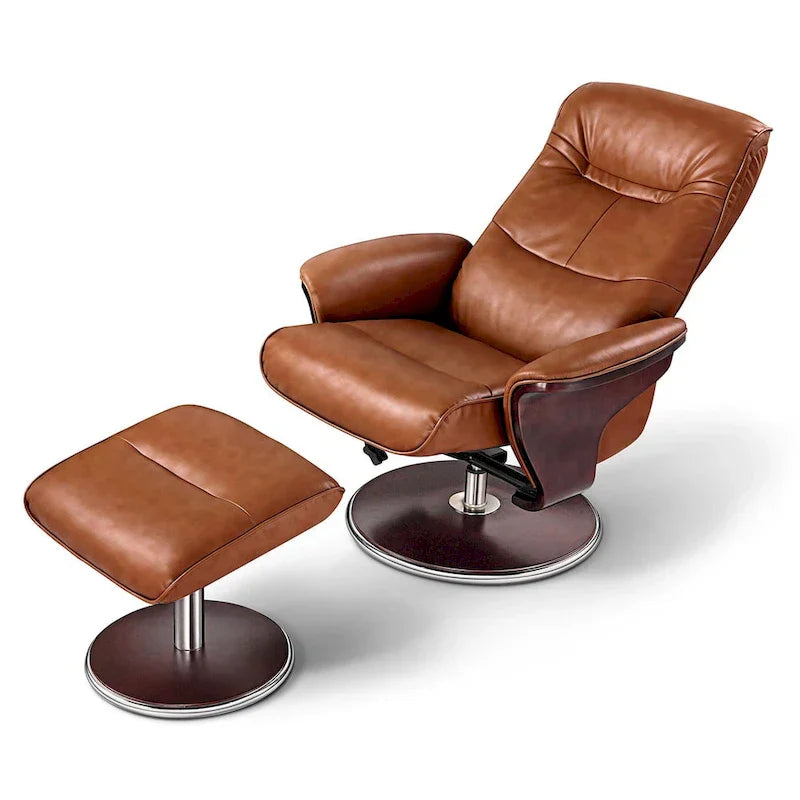 1787392291_kS1H2kz3 USA X Milano' Contemporary brązowy skora obrotowy Recliner z Ottoman