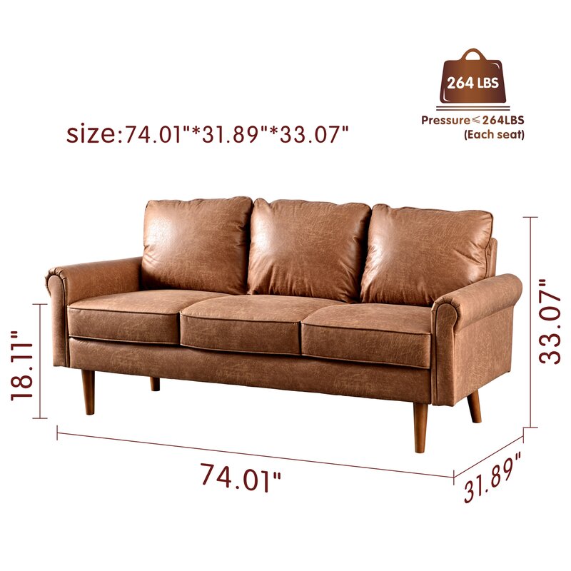 74.01-cali Rolled Arm sofa