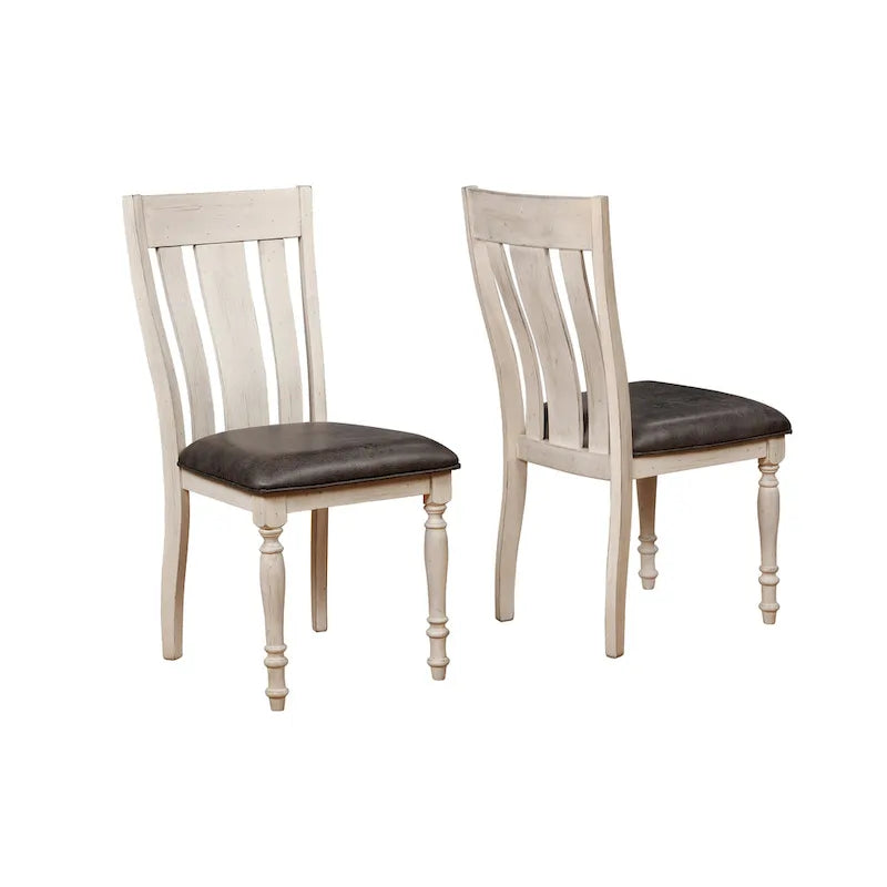 1787393307_hmetRETJ 7-elementowy okrągły jadalniany zestaw, Traditional Two-tone Pedestal stol z 6 krzesla