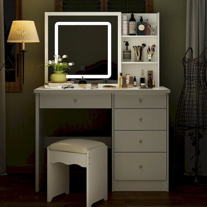 1787394425_S7wVlmVk Vanity, 39.4-cali Makeup, zestaw z Stool i Touch światło Mirror