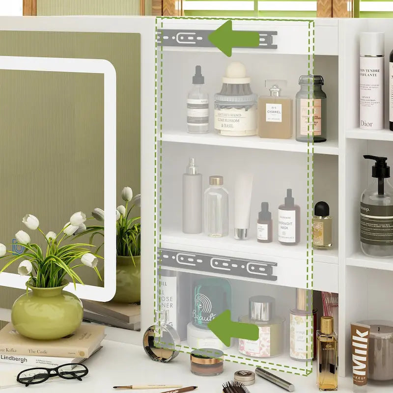 1787394436_ulaFoCDf Vanity, 39.4-cali Makeup, zestaw z Stool i Touch światło Mirror