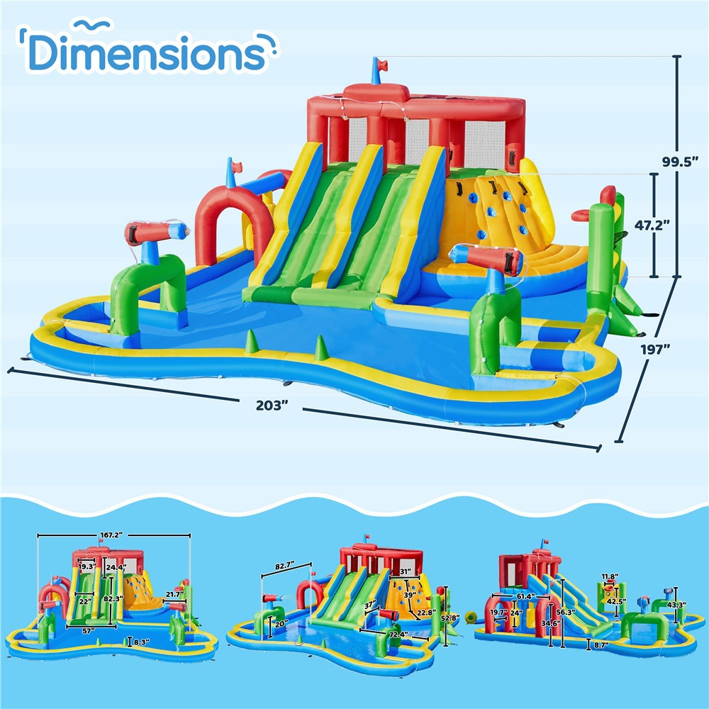 1787397223_NNtTNidP 10-in-1 podwójny Lane Inflatable wody zjezdzalnia z magazynowy torba i 750W dmuchawa