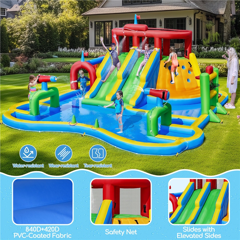 1787397252_nvoVTSJZ 10-in-1 podwójny Lane Inflatable wody zjezdzalnia z magazynowy torba i 750W dmuchawa