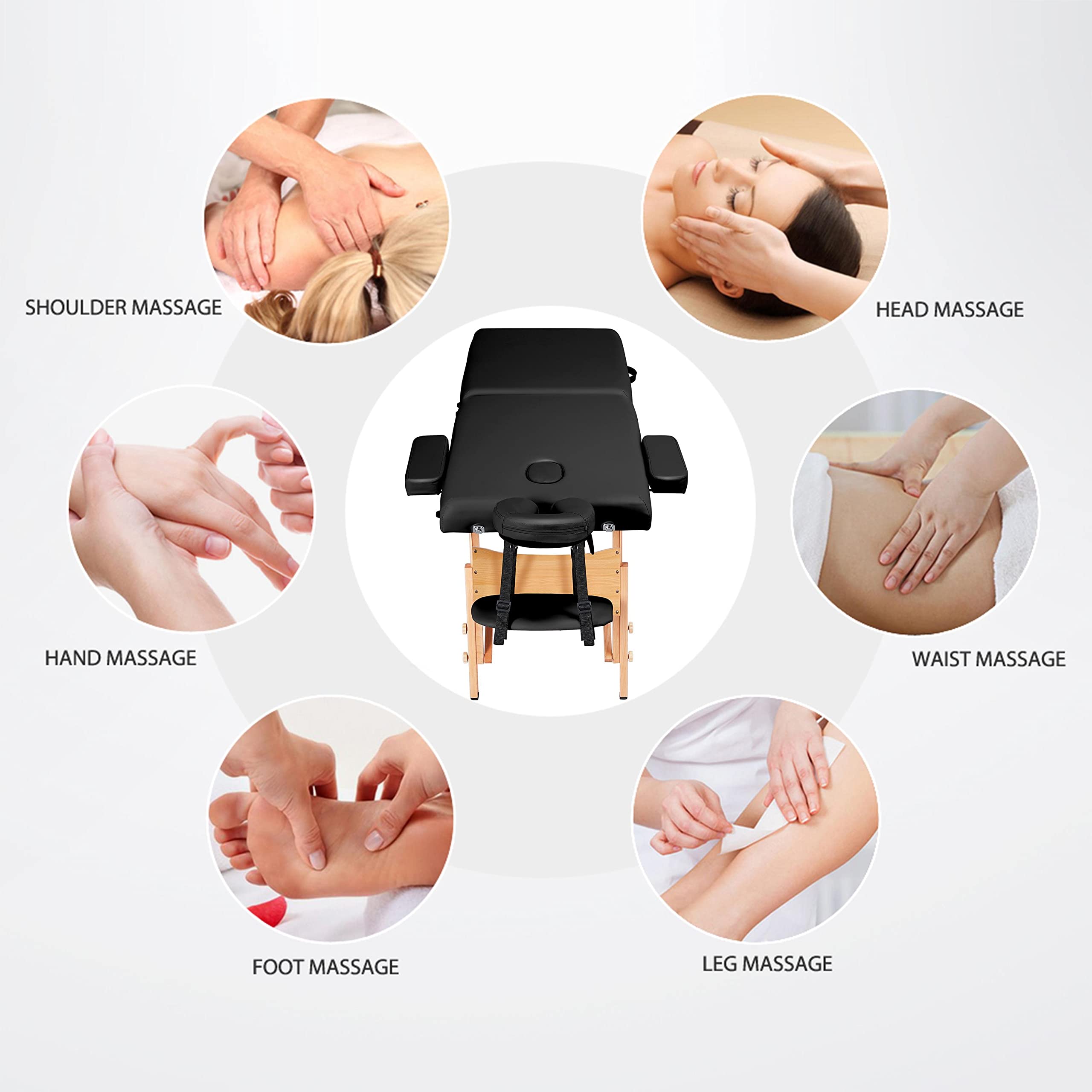 1787398188_Wmtxao2H Przenośny Massage stol, regulowany, składany, czarny