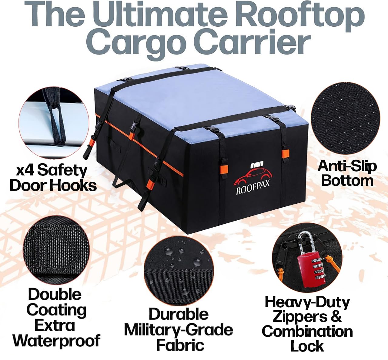 Cargo Carrier, Expandable Rooftop, torba, wodoodporny 15/19 Cft