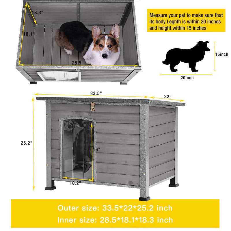 1787410511_BirBVDpF Dla psa domek, drewniany, Anti-chewing Kennels do zewnętrzny i wewnętrzny, Browm, Medium