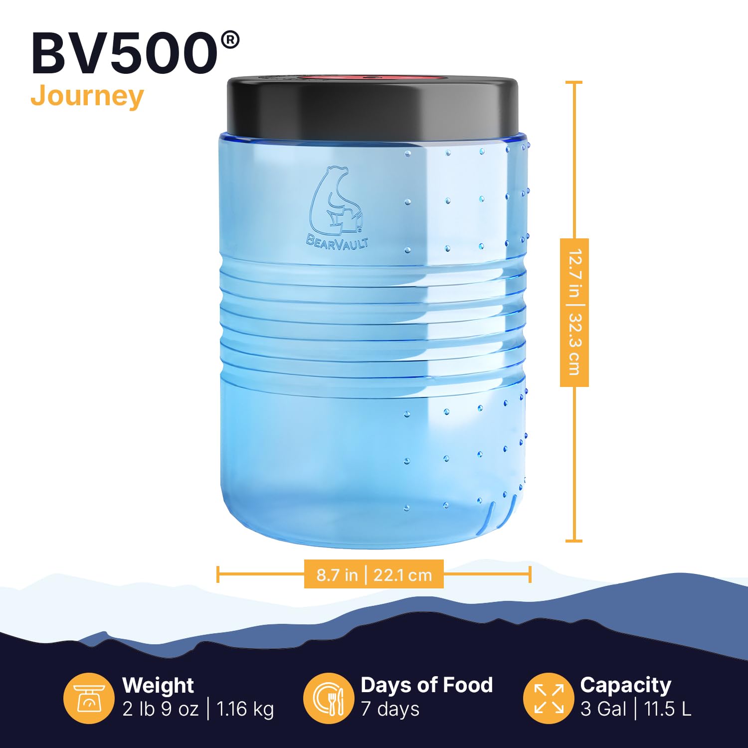 Bear-resistant Backpacking Canister z 4 Sizes