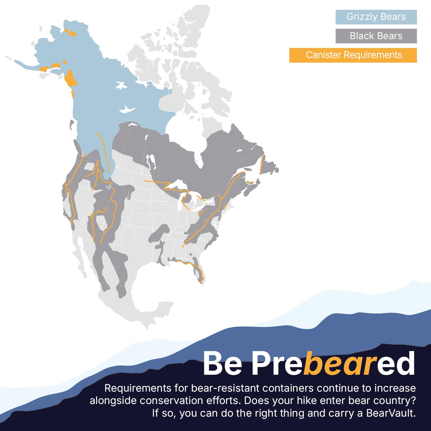 Bear-resistant Backpacking Canister z 4 Sizes