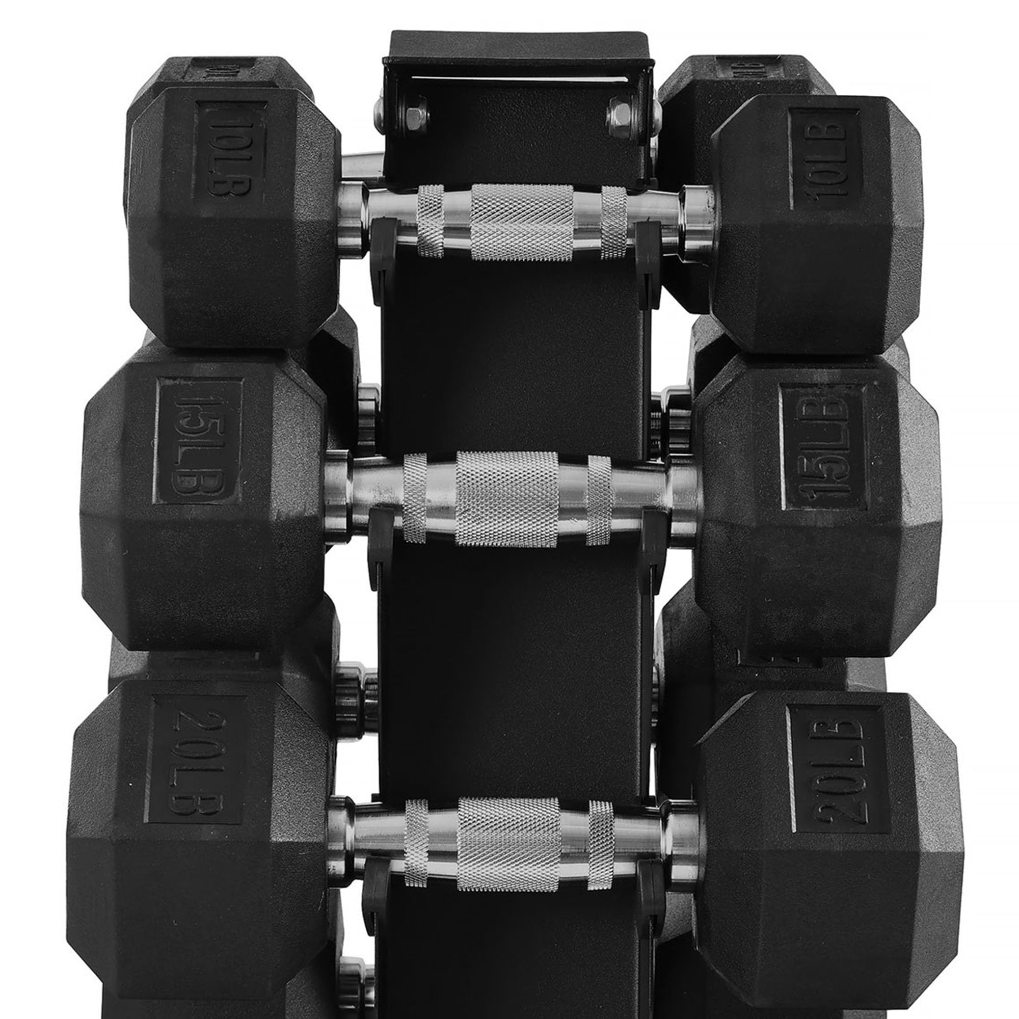 Guma Coated Hex Dumbbell waga zestaw z regal