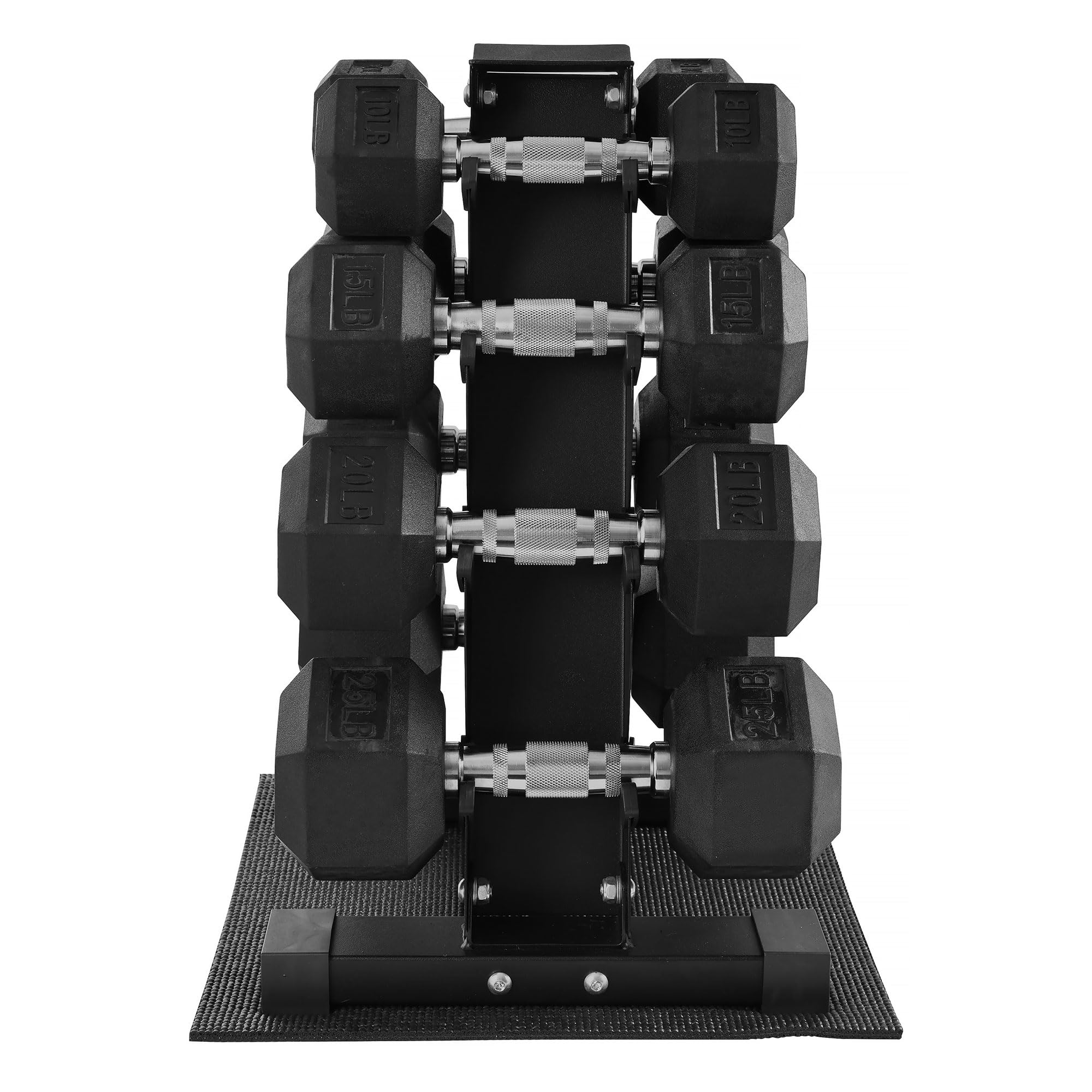 Guma Coated Hex Dumbbell waga zestaw z regal