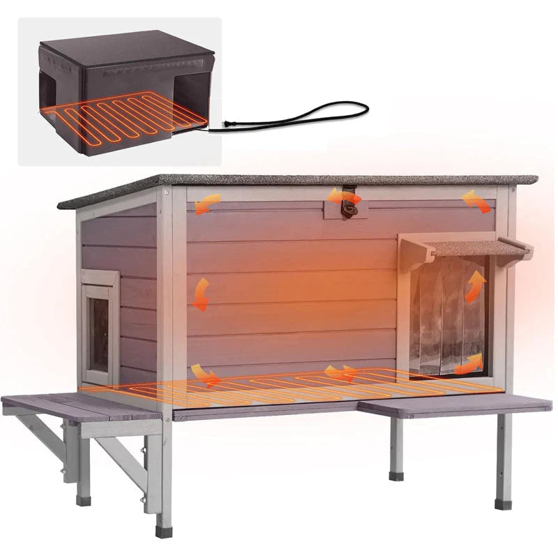 1787425683_5a0EY8kT Drewniany Heated dla kota domek AIR91-IN-HP z zdejmowany Heating podkładka