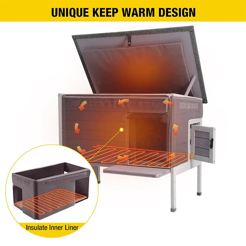 1787425698_wC2O6tFq Drewniany Heated dla kota domek AIR91-IN-HP z zdejmowany Heating podkładka