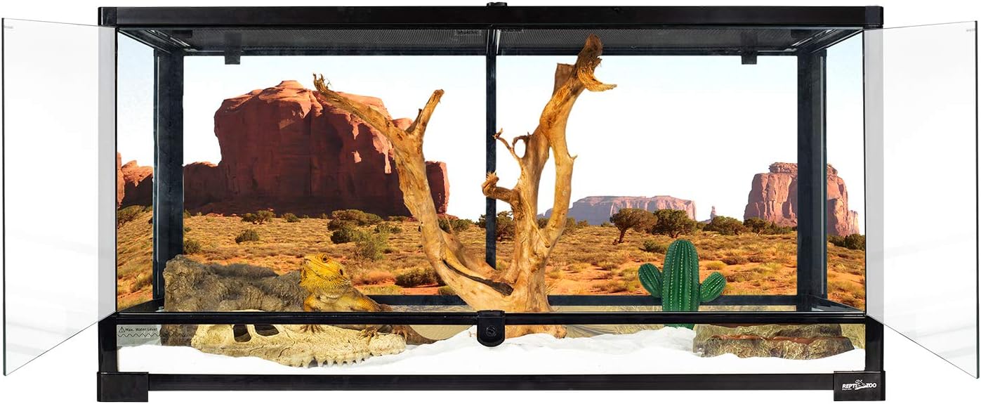 Terrarium - 50 Gallon Reptile Glass, Tank Double Hinge Door - Featuring Screen Ventilation Large Reptile Terrarium 36 X 18 X 18 (Knock-down)