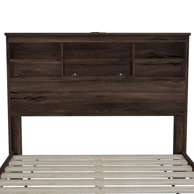 1787430786_Z3Q5b12R Vintage rozmiar queen Bedroom zestaw, 4-elementowy drewniany rama lozka z 2 Nightstands i 1 Dresser