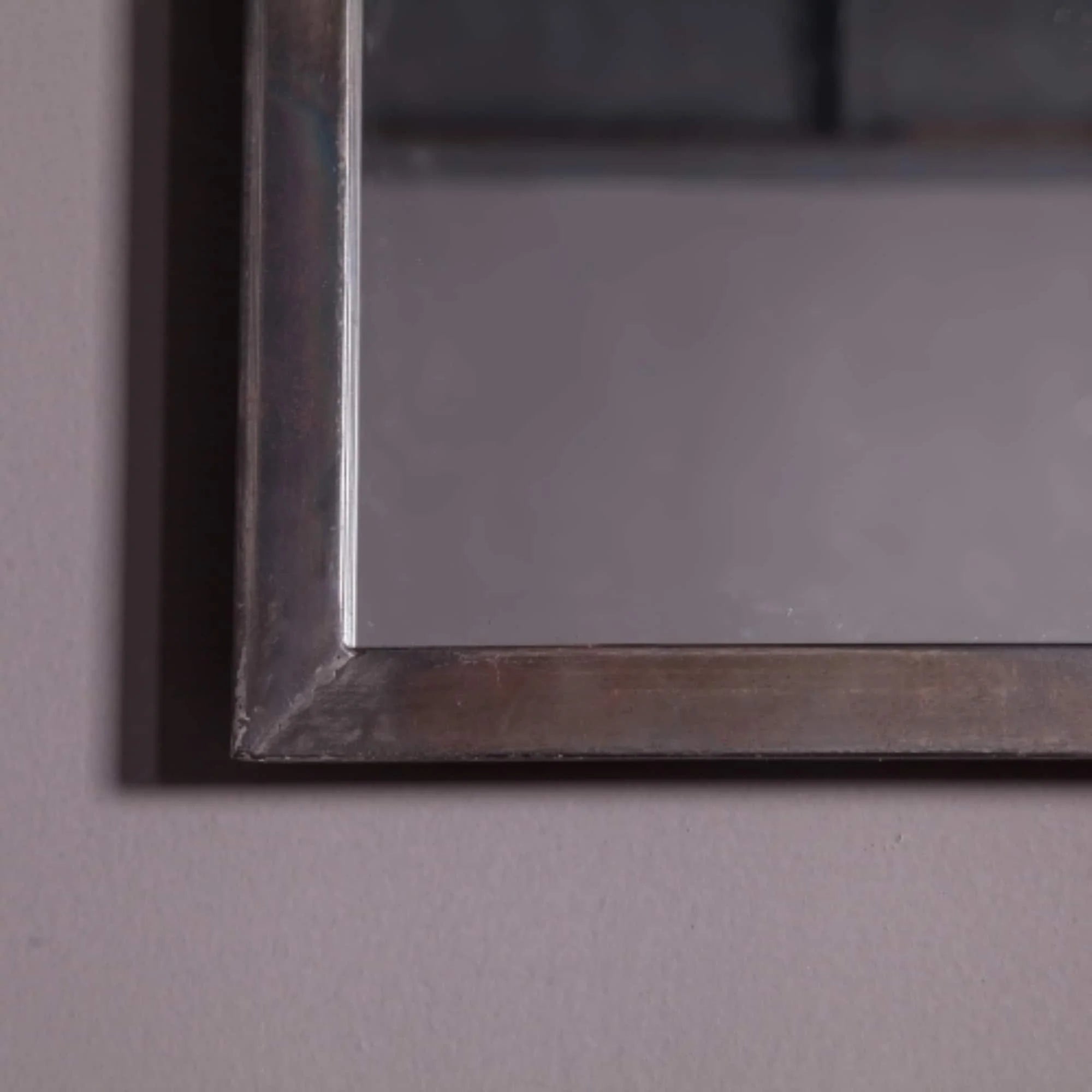 Rustic brązowy metal rama Windowpane Accent ściana Mirror, 37.75 H X 23.8 W X 1 D