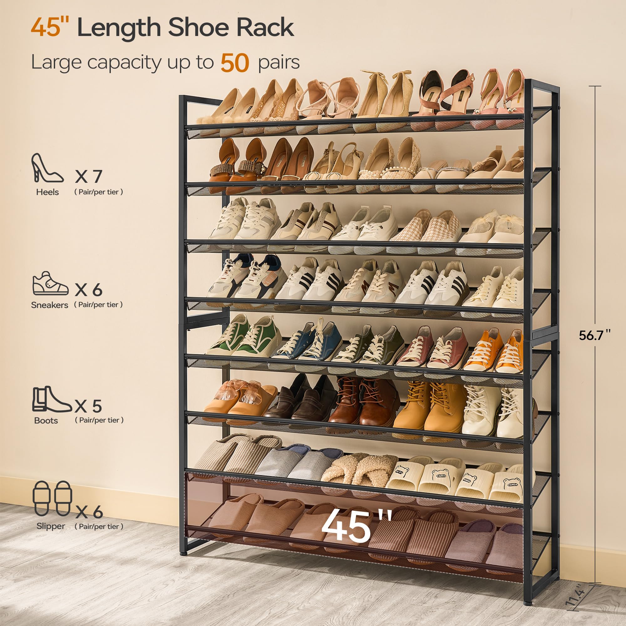 1787439540_lPHSVslQ Duży metal Shoe regal, 8-poziom Organizer do 50 Pairs