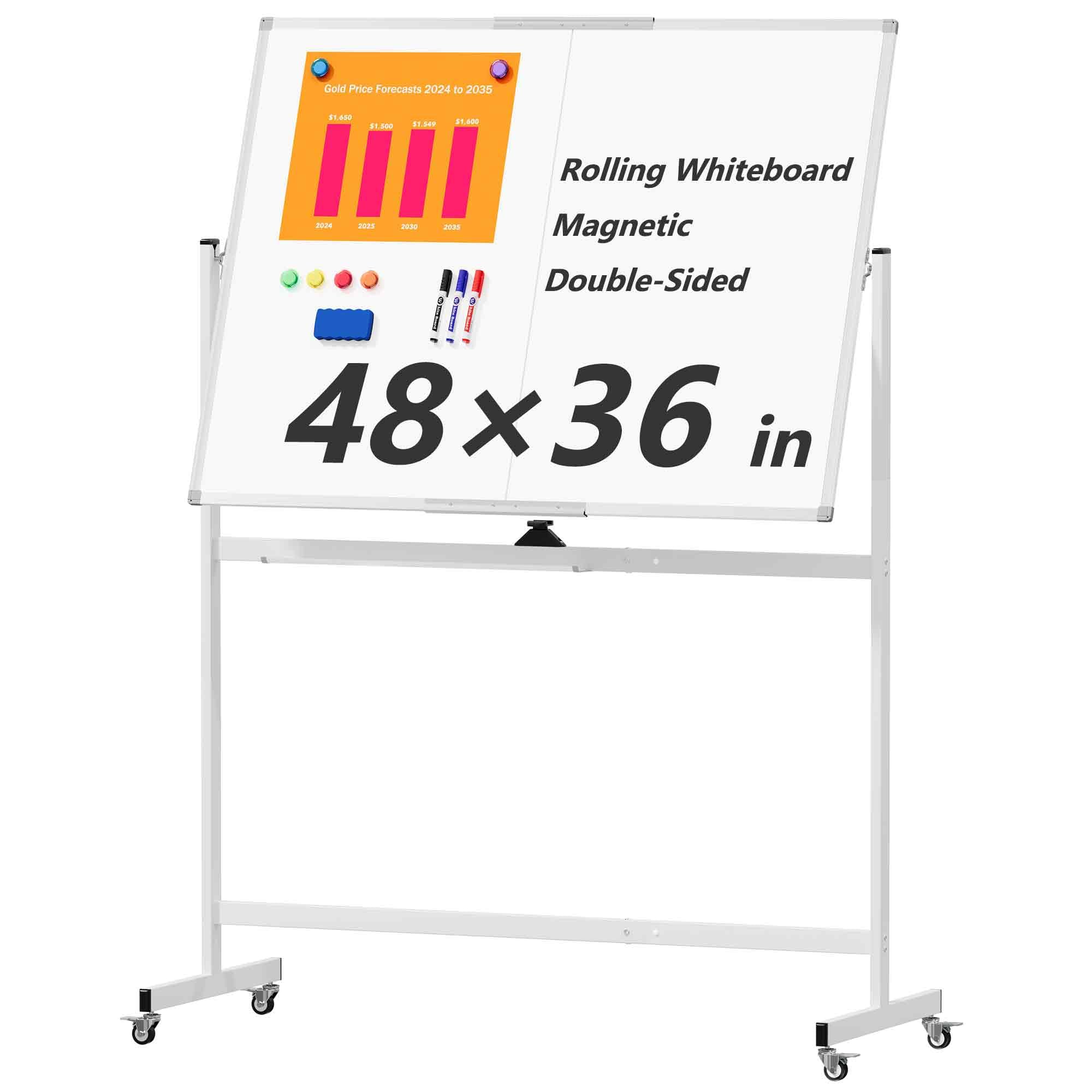 1787440503_rdlSQb4e Duży na kółkach Whiteboard on koła, 48 X 36 mobilny