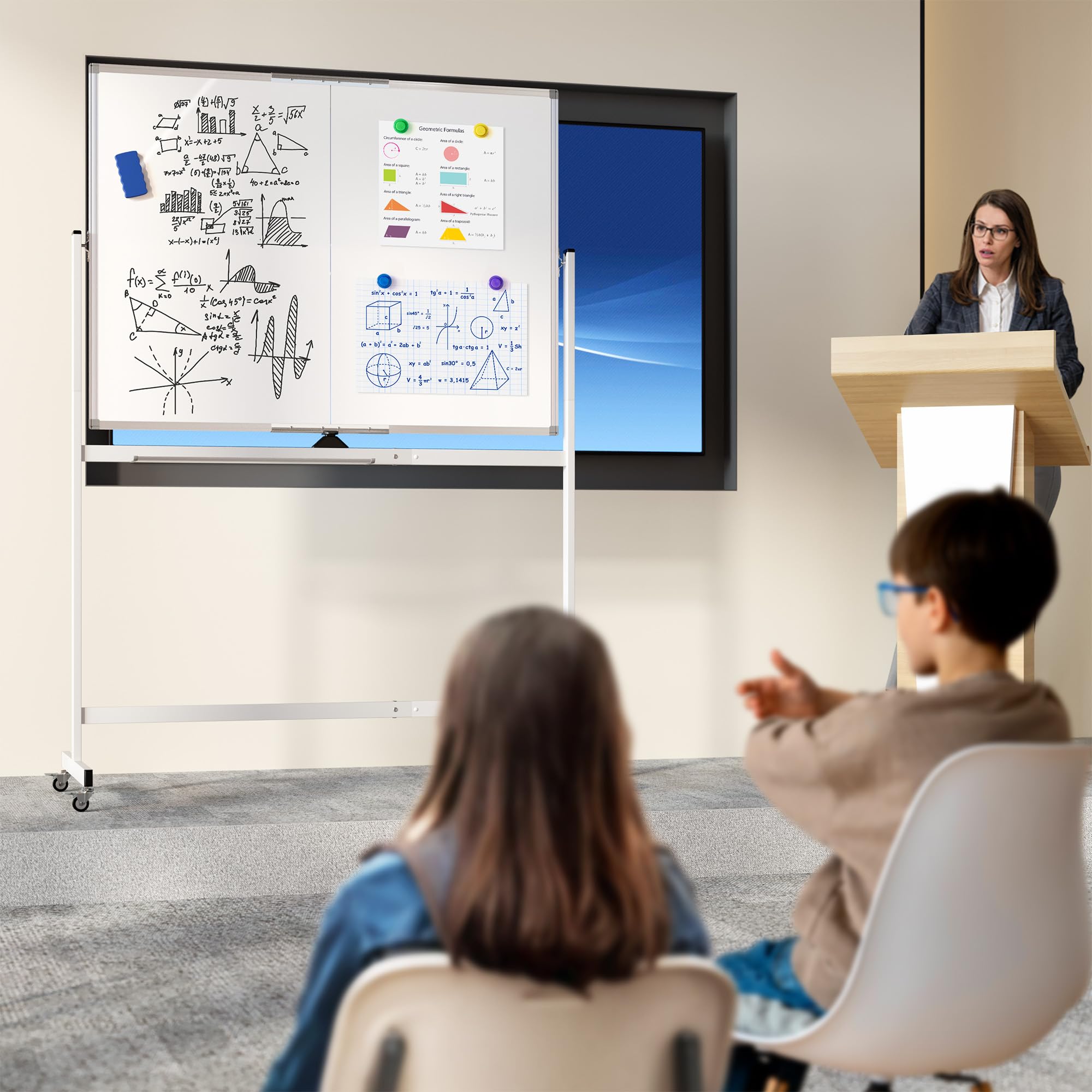 1787440506_VwjvmPGW Duży na kółkach Whiteboard on koła, 48 X 36 mobilny