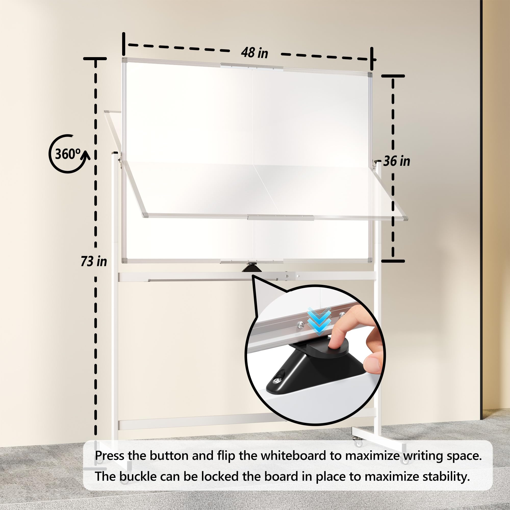 1787440510_94fEoKVv Duży na kółkach Whiteboard on koła, 48 X 36 mobilny