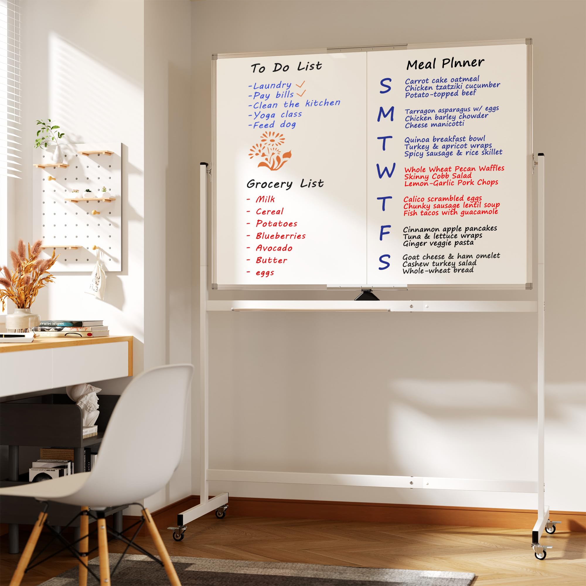 1787440531_CkrHaeeK Duży na kółkach Whiteboard on koła, 48 X 36 mobilny