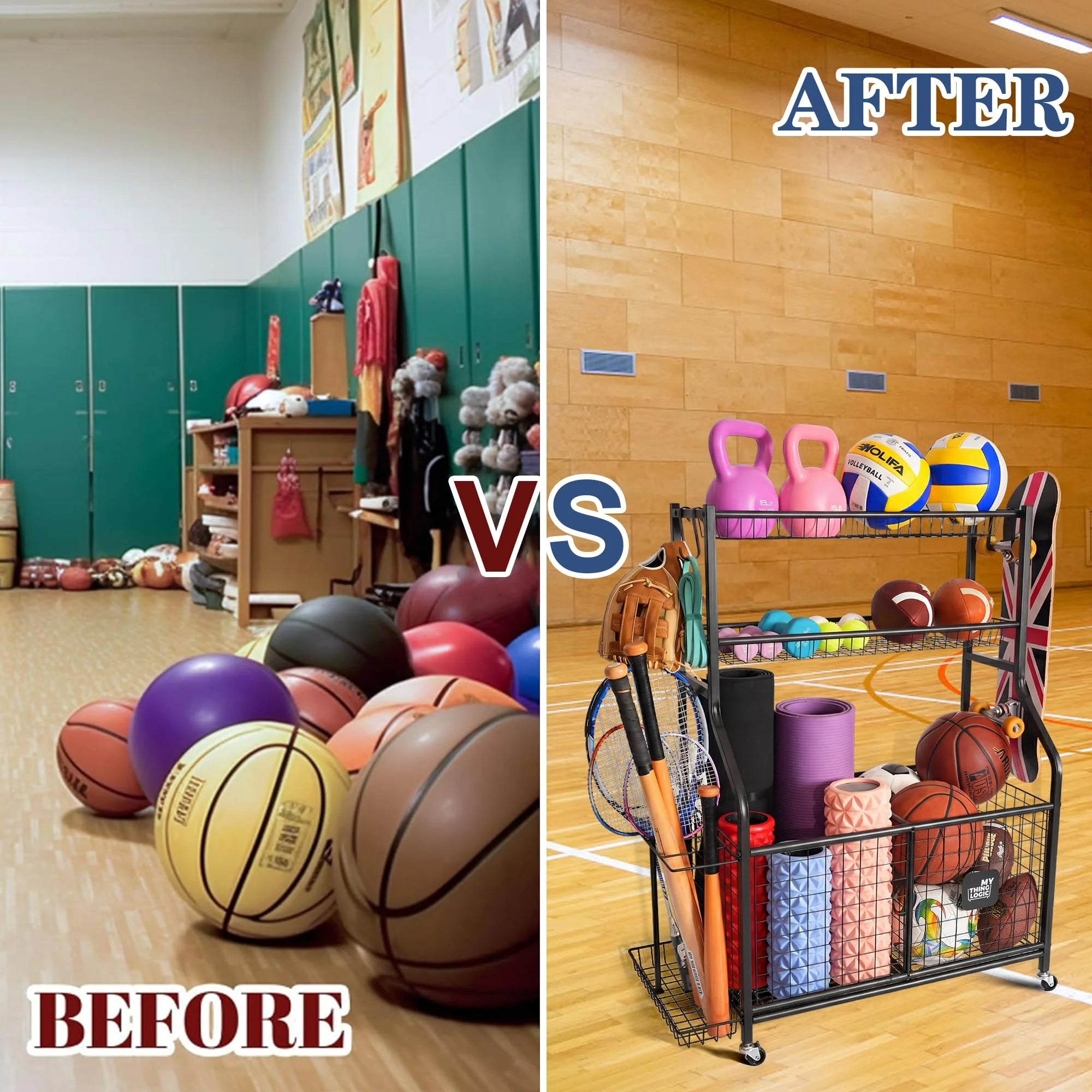 1787440767_VLuW0wUt Ball, garazowy, magazynowy Organizer, do Sports Equipment