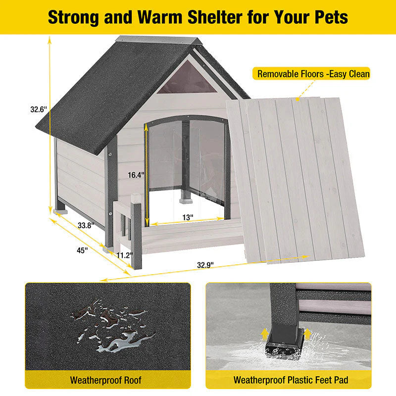 1787441320_m7FsImS1 Zewnętrzny dla psa domek, Puppy schronienie z Chewproof design do mały Medium Dogs