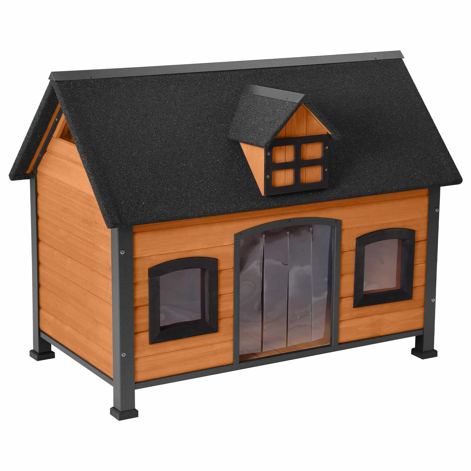 1787441494_dOlAvBKx Dog Kennel - Dog House Anti-chewing Design Insulated - Featuring Metal Frame Unique Design Roof Weatherproof for Outdoor