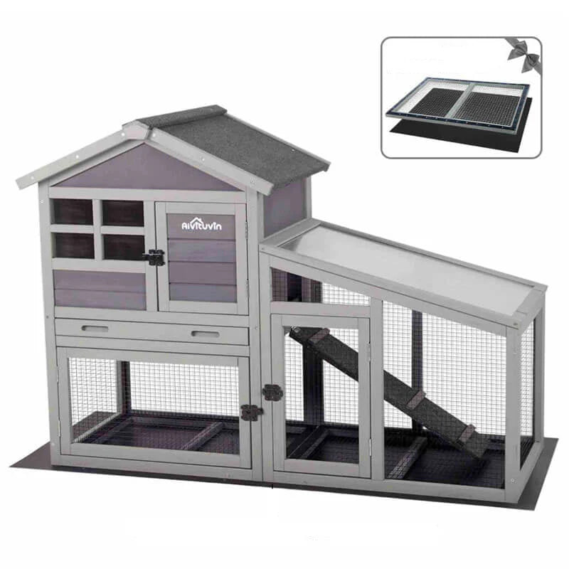 1787442690_MNl1HynV Duży Rabbit Hutch Bunny klatka drewno dla kur Coop z Wire siatka